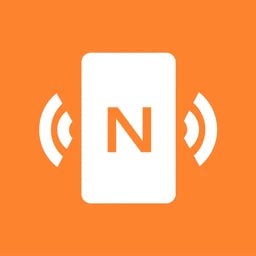 The NFC Tools app icon: a white phone outline with an orange letter N on an orange background